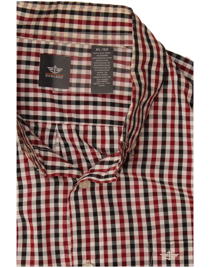 Dockers Herreskjorte XL Rød Gingham Bomuld