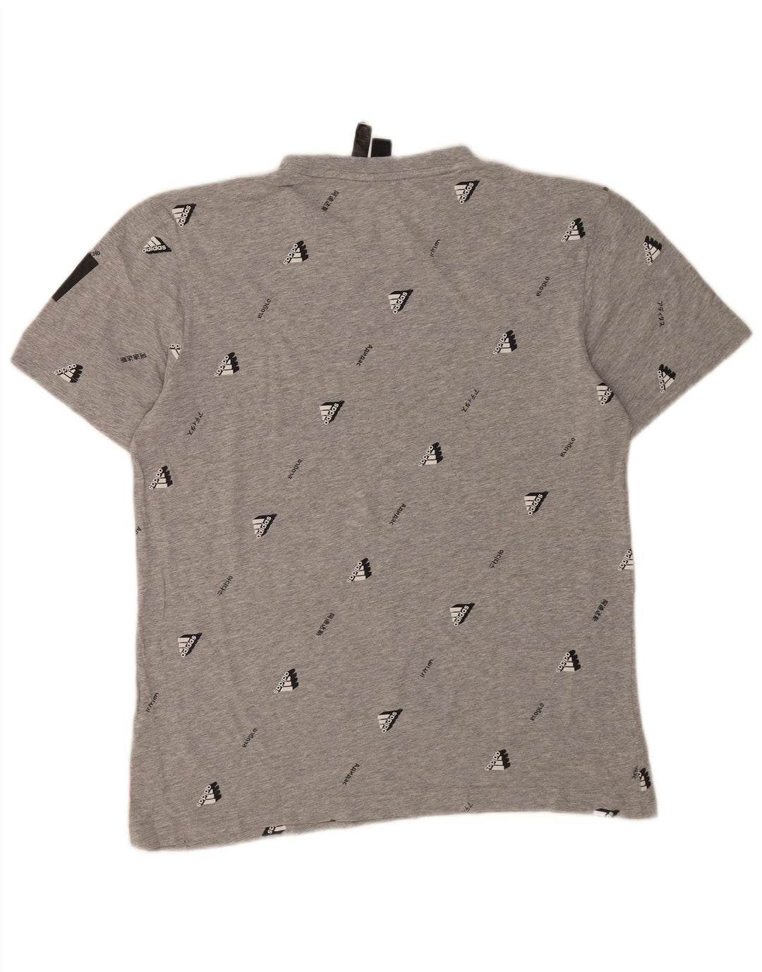 ADIDAS Grafisk T-shirt til mænd, mellemgrå bomuld
