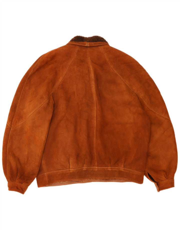 Vintage Herre Shearling Jacket IT 54 2XL Brun