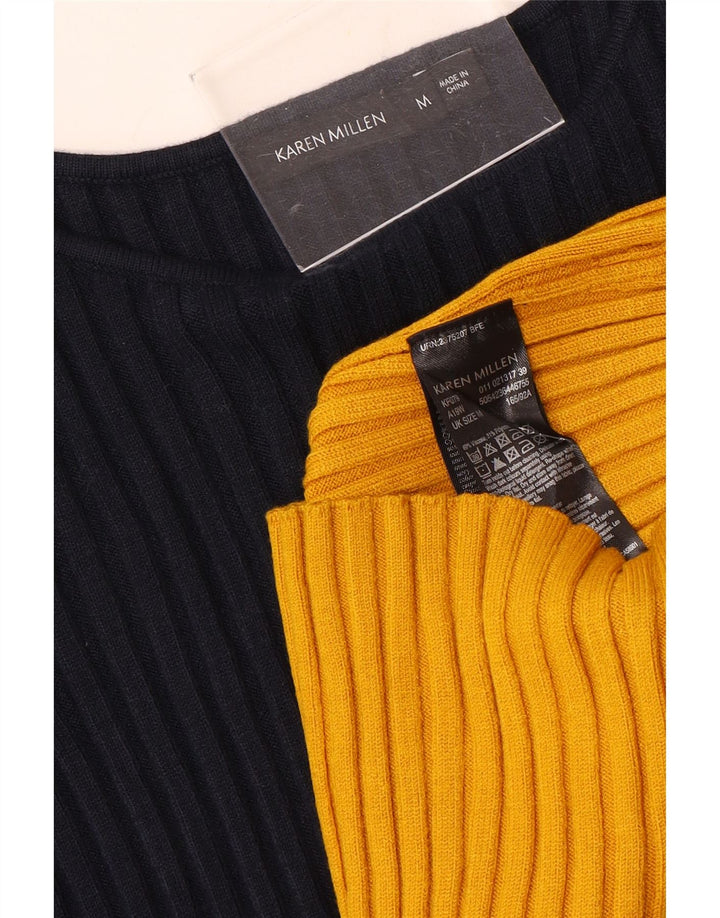 Karen Millen Dame Boat Neck Jumper Sweater UK 12 Medium Navy Blue