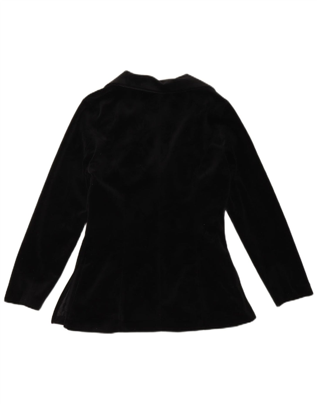 VINTAGE Dame 1-knap Velvet Blazer Jacket UK 12 Medium Black