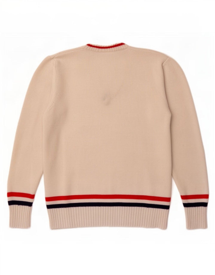 Trigema Herre V-hals sweater Stor hvid stribet