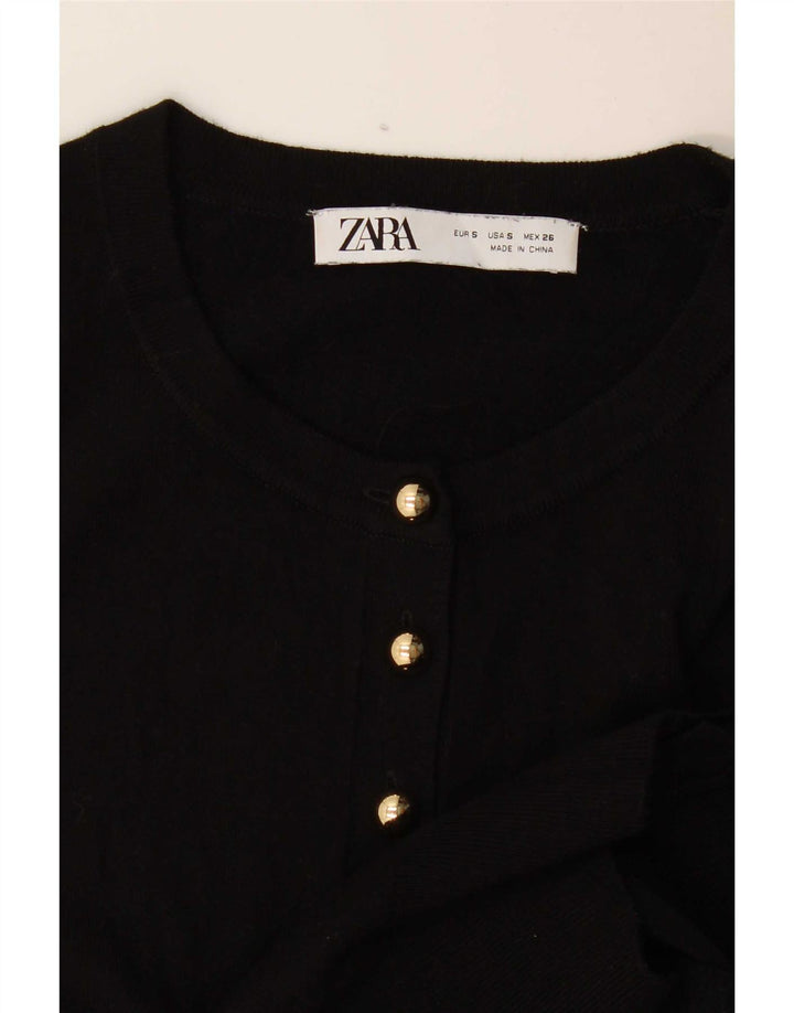 Zara Dame Cardigan Sweater UK 10 Small Black