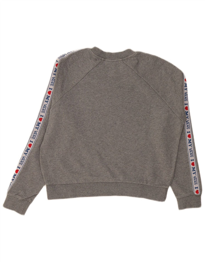 Vans Dame Oversized Grafisk Sweatshirt Jumper UK 6 XS Grå Colourblock