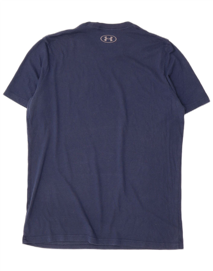 Under Armour Herre Heat Gear Grafisk T-Shirt Top Medium Navy Blue