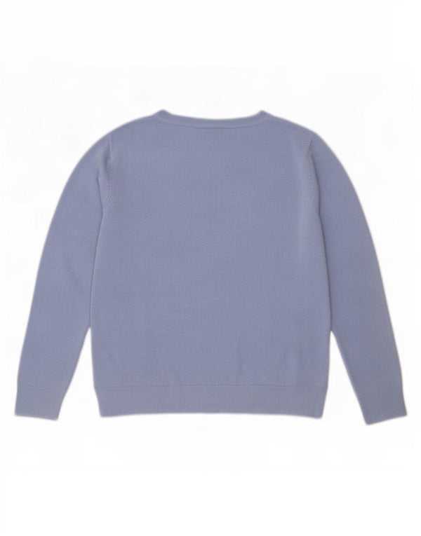 Marks & Spencer Dame Boat Neck Jumper Sweater UK 14 Large Blue Acryl