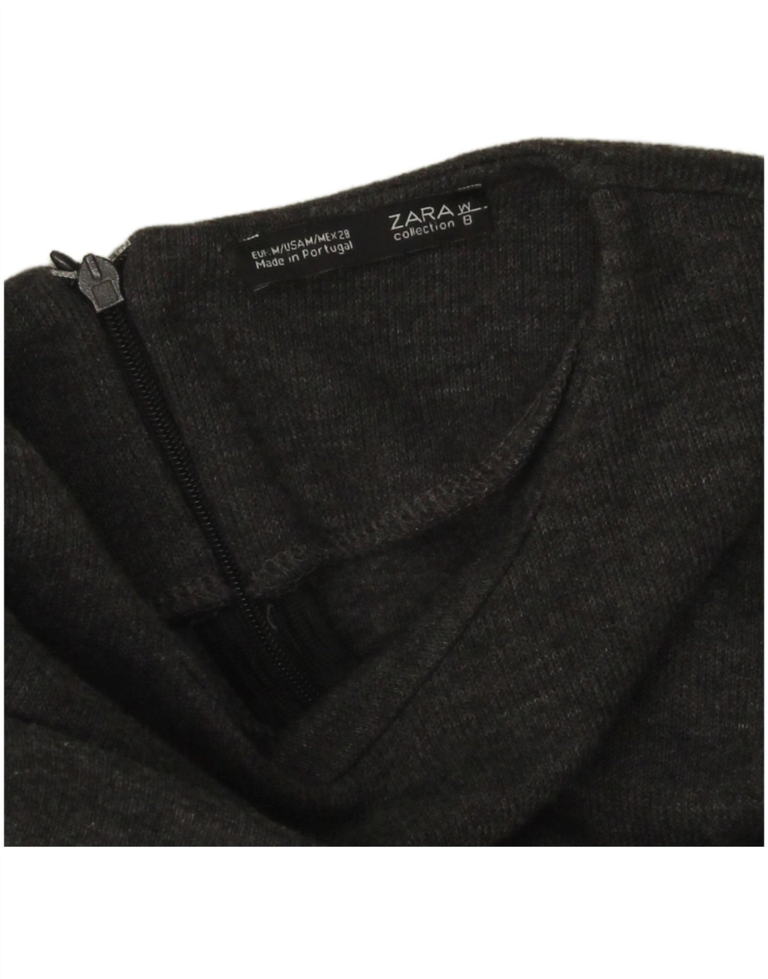 Zara Dame Langærmet Jumper Kjole UK 12 Medium Grå