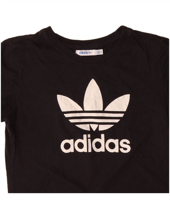 ADIDAS Grafisk T-shirt top til kvinder IT 40 Lille sort bomuld