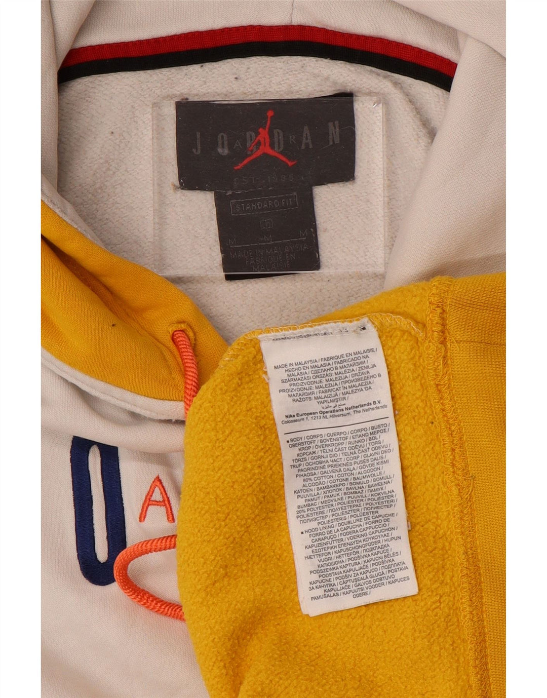 JORDAN Grafisk hættetrøje til mænd Medium Flerfarvet Colourblock