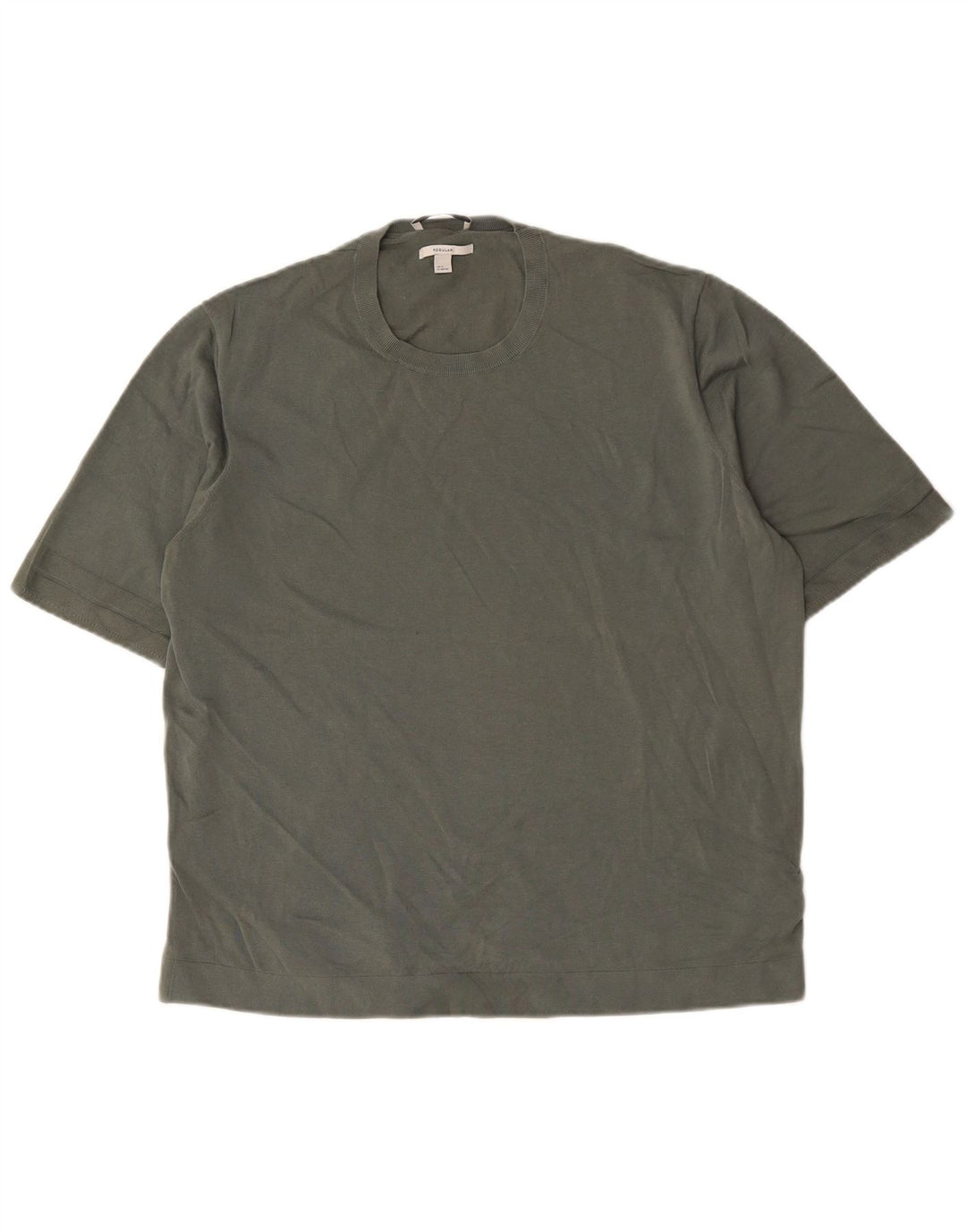 Cos Herre Regular T-Shirt Top XL Khaki Bomuld