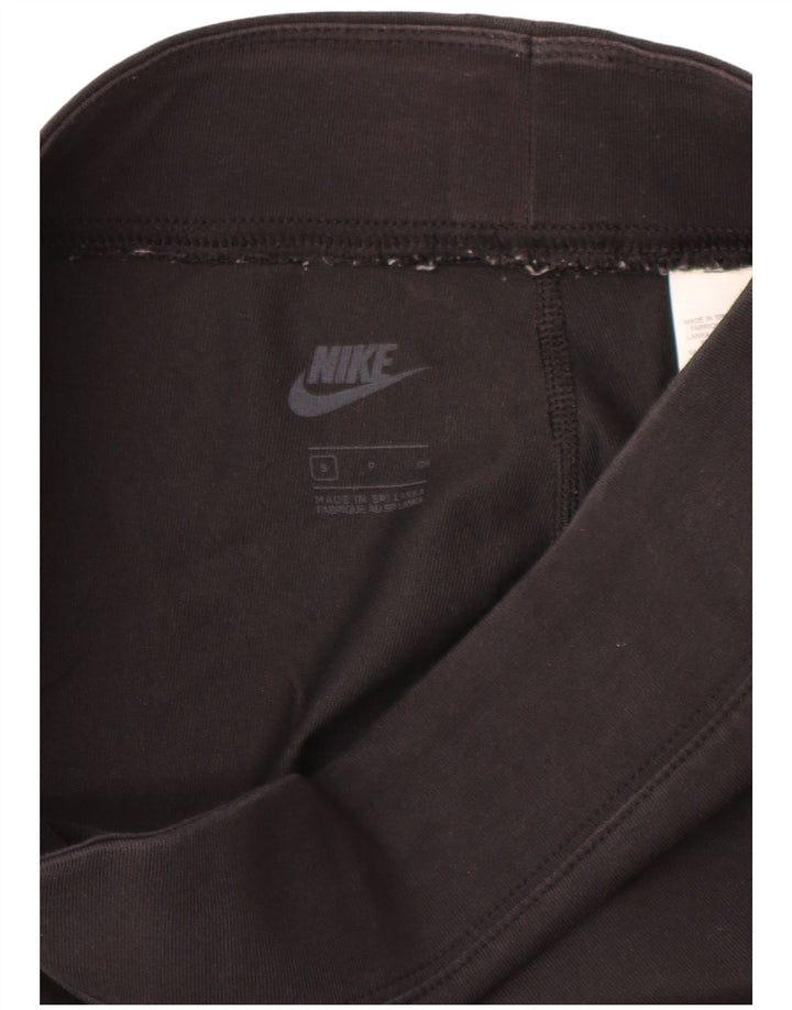 NIKE Womens Crop Leggings UK 10 Small Black Cotton