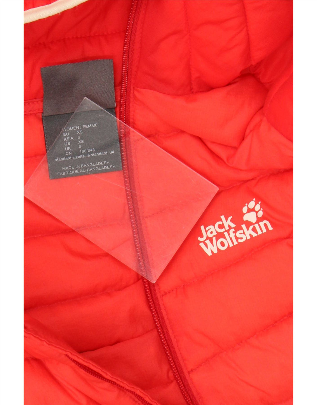 Jack Wolfskin, polstret jakke til kvinder, UK 6 XS Rød Colourblock Polyamid