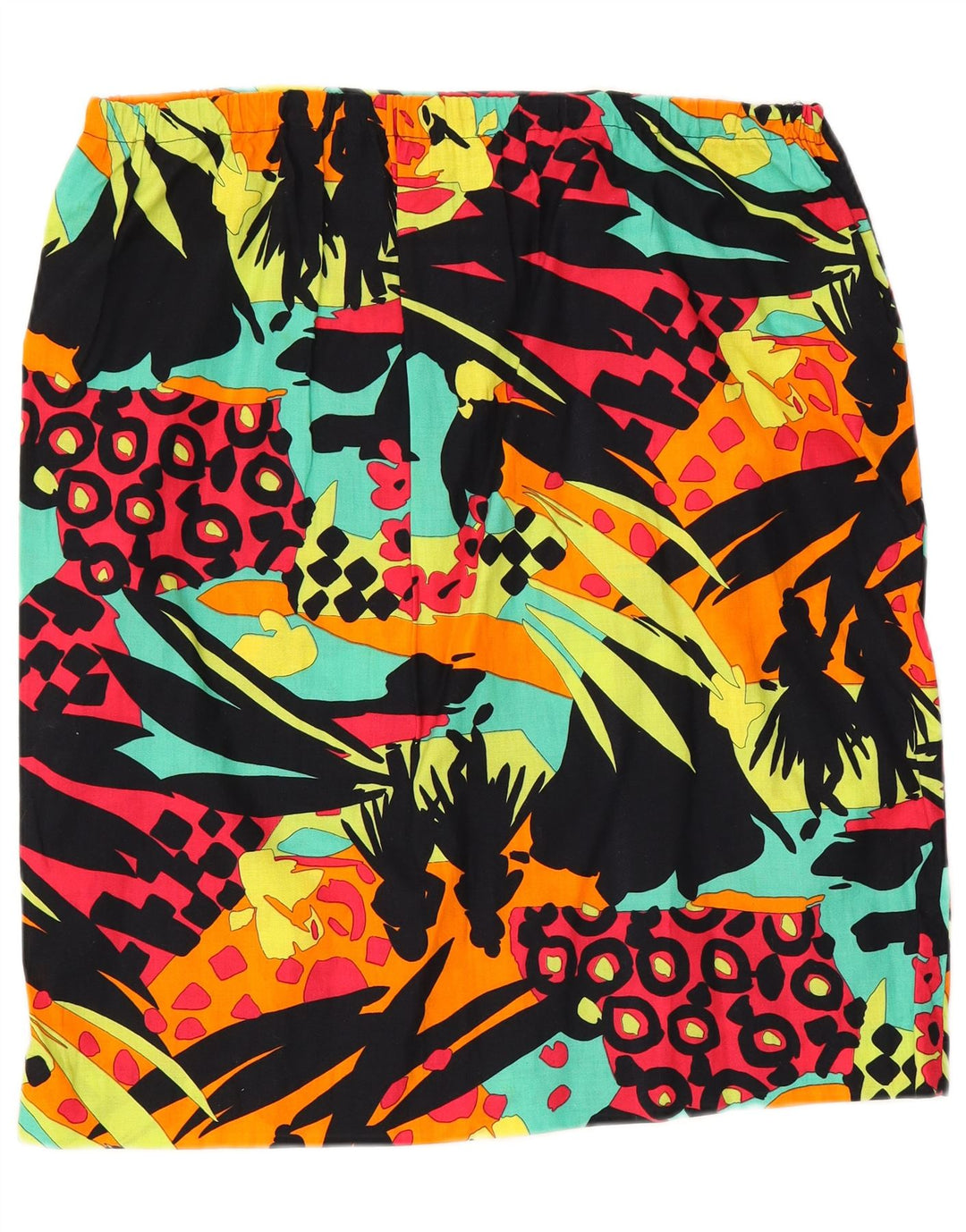 VINTAGE grafisk lige nederdel til kvinder W40 2XL flerfarvet patchwork