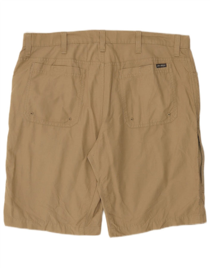 EDDIE BAUER Herre Cargo Shorts W36 Large Beige Bomuld