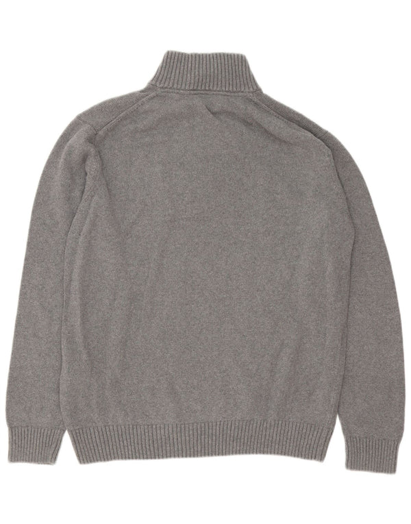 Gant Herre Zip Neck Jumper Sweater 2XL Grå Bomuld