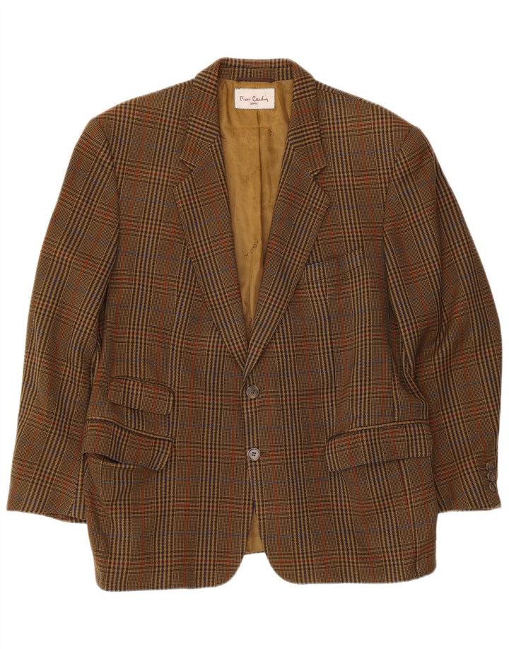 Pierre Cardin Herre 2-knaps blazerjakke UK 40 Large Brown Houndstooth