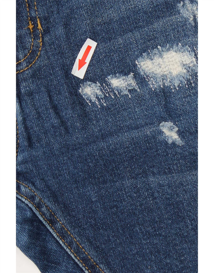 Zara Herre Distressed Slim Jeans EU 42 Large W32 L32 Blue Cotton