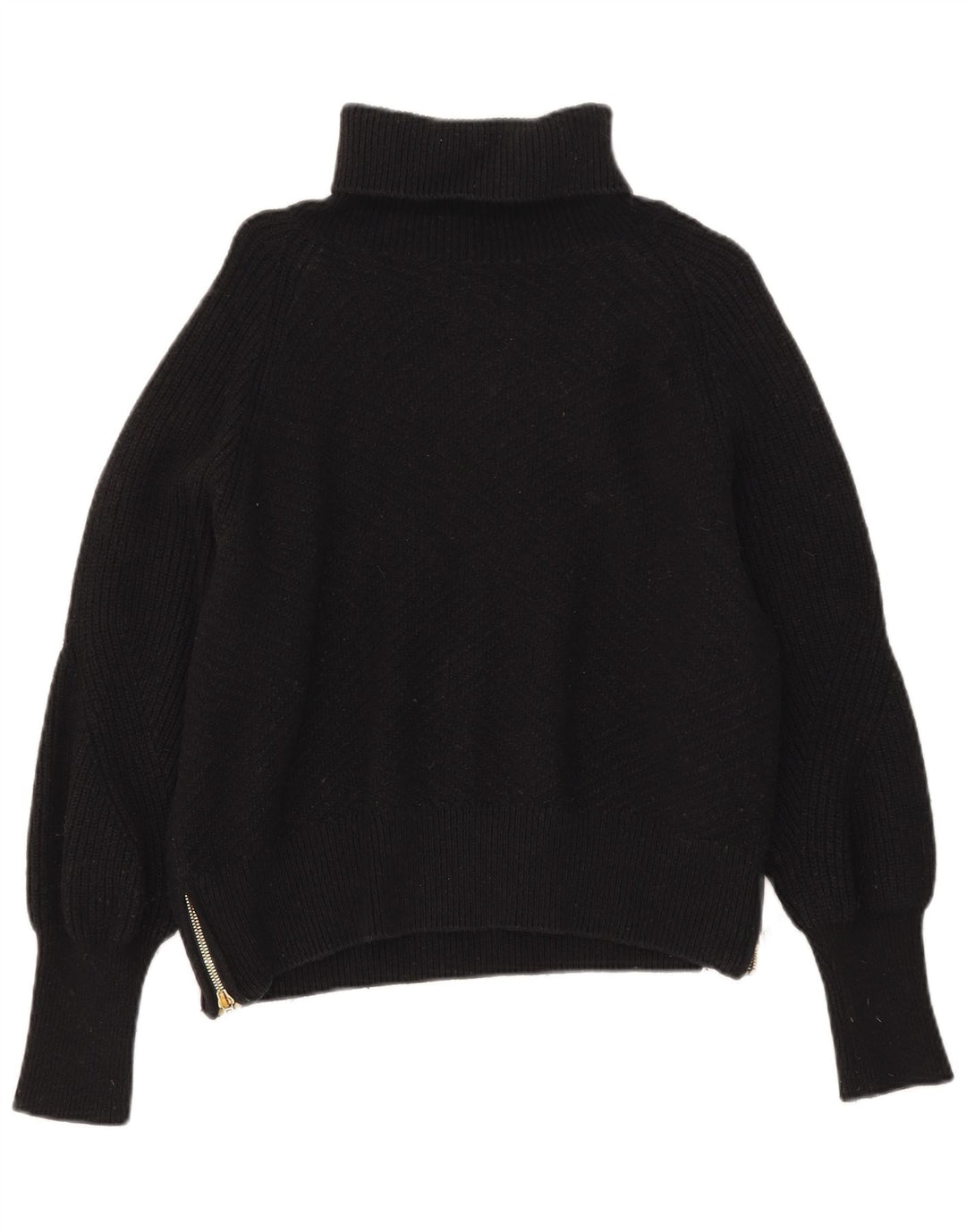 Barbour Dame Oversized Roll Neck Jumper Sweater UK 10 Small Black Bomuld