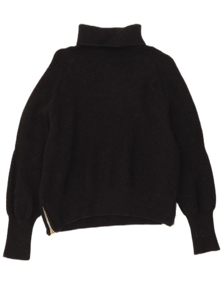 Barbour Dame Oversized Roll Neck Jumper Sweater UK 10 Small Black Bomuld