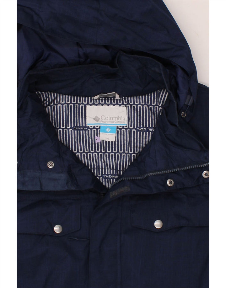 COLUMBIA Herre Hættevindjakke UK 44 2XL Navy Blue Polyester