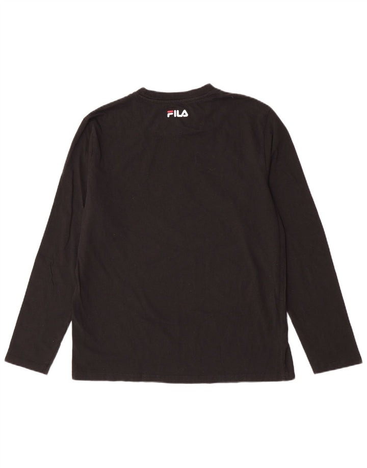 Fila Herre Grafisk Top Langærmet Stor Sort Bomuld