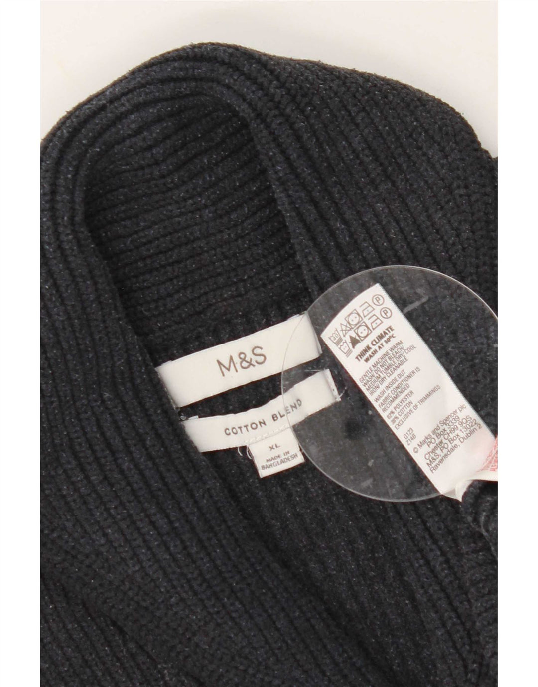 Marks & Spencer dame cardigan sweater UK 18 XL marineblå polyester
