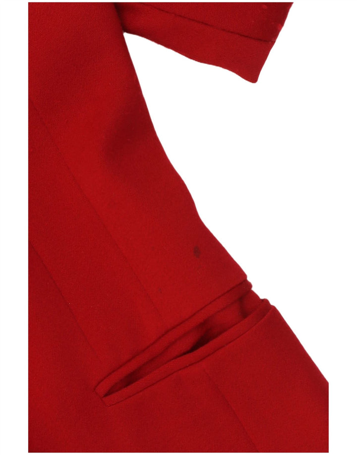 Vintage dame 2-knaps blazerjakke IT 44 Medium Red Virgin Wool
