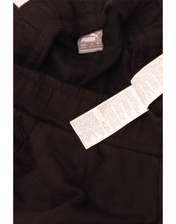 PUMA Træningsdragt til drenge Bukser Joggers 13-14 år Sort bomuld