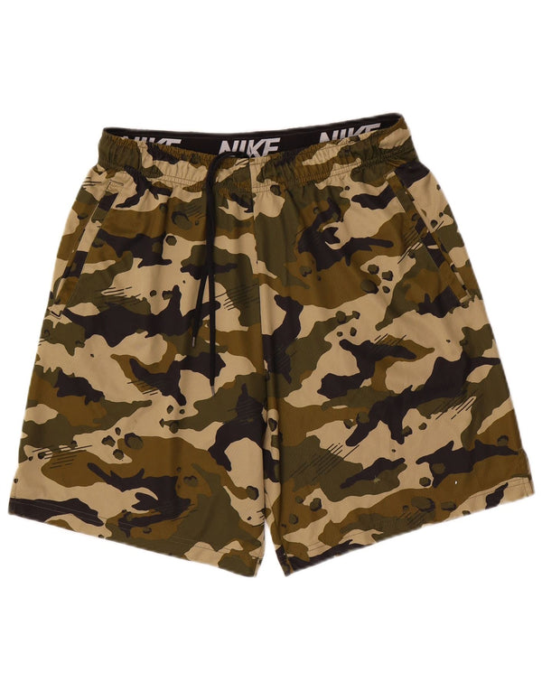 NIKE Herre Dri Fit Sportshorts Large Khaki Camouflage