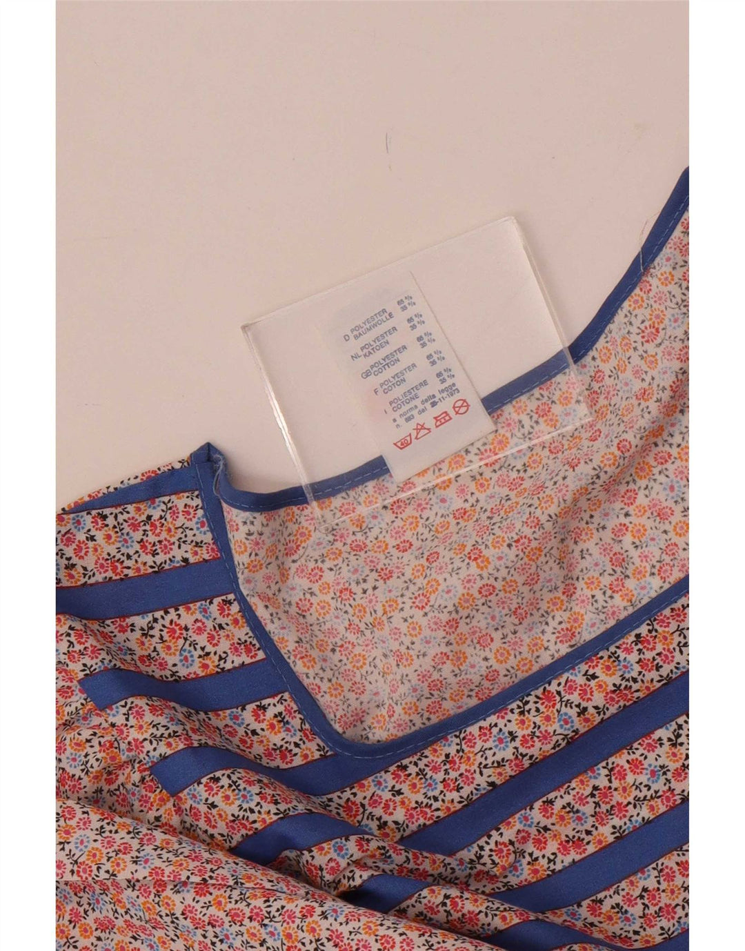 Vintage langærmet maxikjole til kvinder UK 14 Mellemblå stribet polyester