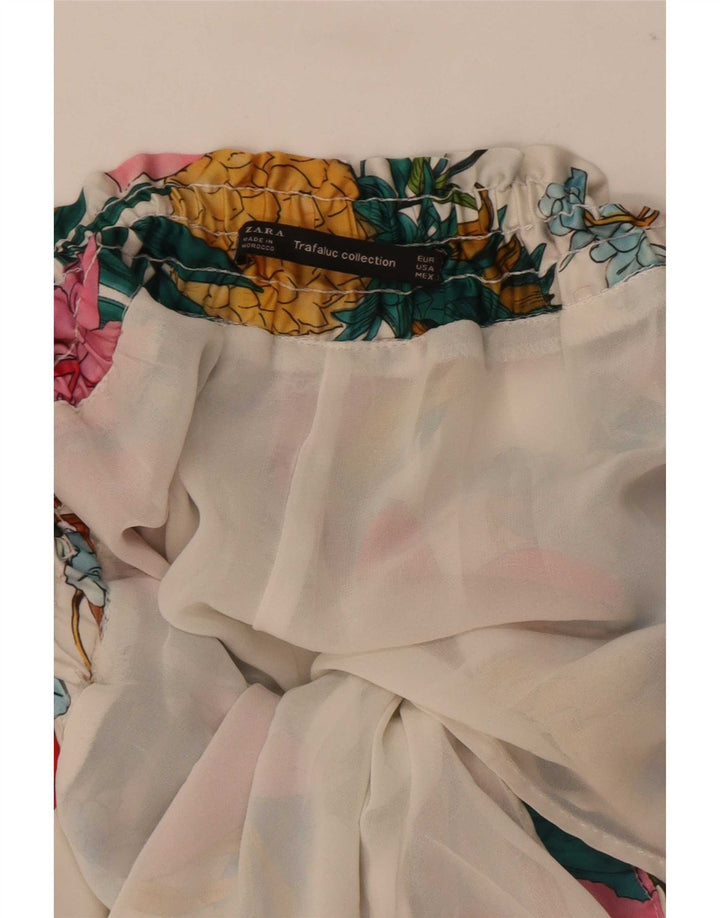 Zara Womens Shorts Large W32 Flerfarvet blomstret polyester