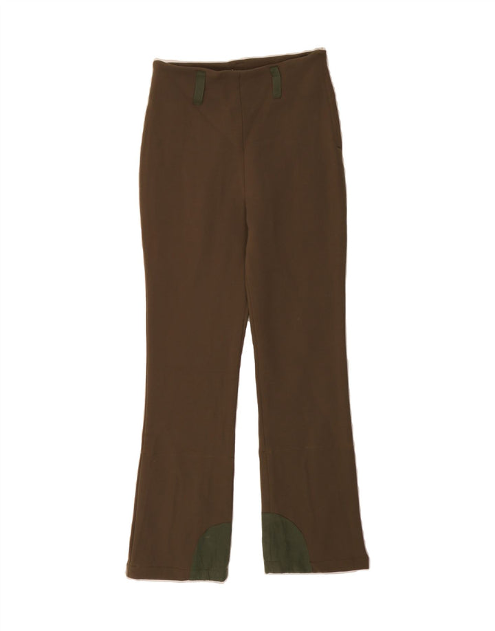 OUTRAGE Womens Bootcut Casual Trousers UK 10 Small W26 L26  Brown Vintage Outrage and Second-Hand Outrage from Messina Hembry 