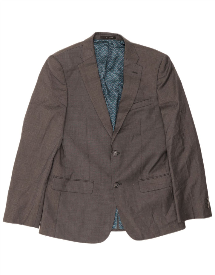 Ted Baker Herre 2-knaps blazerjakke UK 38 Medium Grey Wool