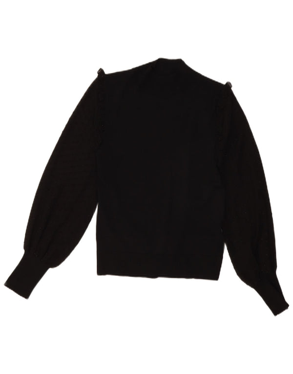 Topshop Dame Turtle Neck Jumper Sweater UK 12 Medium Black Viscose