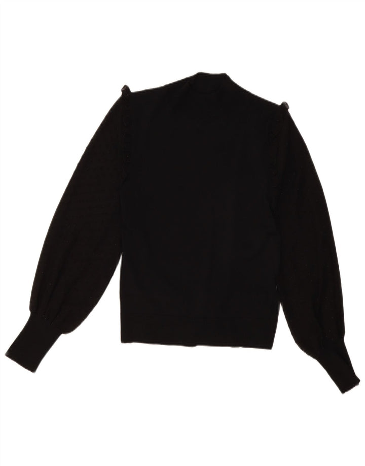 Topshop Dame Turtle Neck Jumper Sweater UK 12 Medium Black Viscose