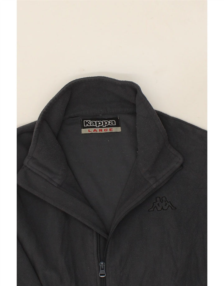 KAPPA Womens Fleece Jacket UK 16 Large Grey Polyester Vintage Kappa and Second-Hand Kappa from Messina Hembry 