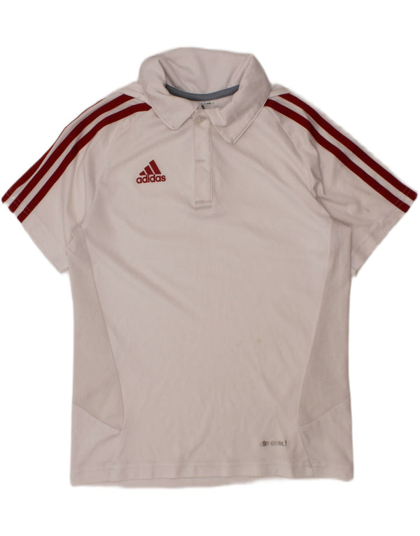 ADIDAS Boys Climacool Polo Shirt 9-10 År Hvid Polyester