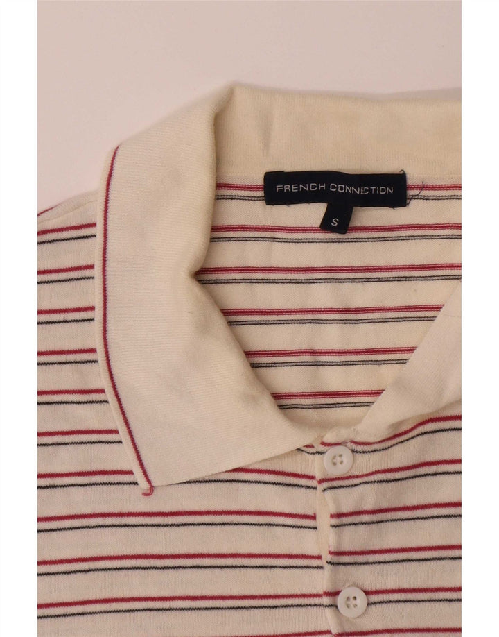 French Connection Herre Polo Neck Jumper Sweater Lille hvid stribet
