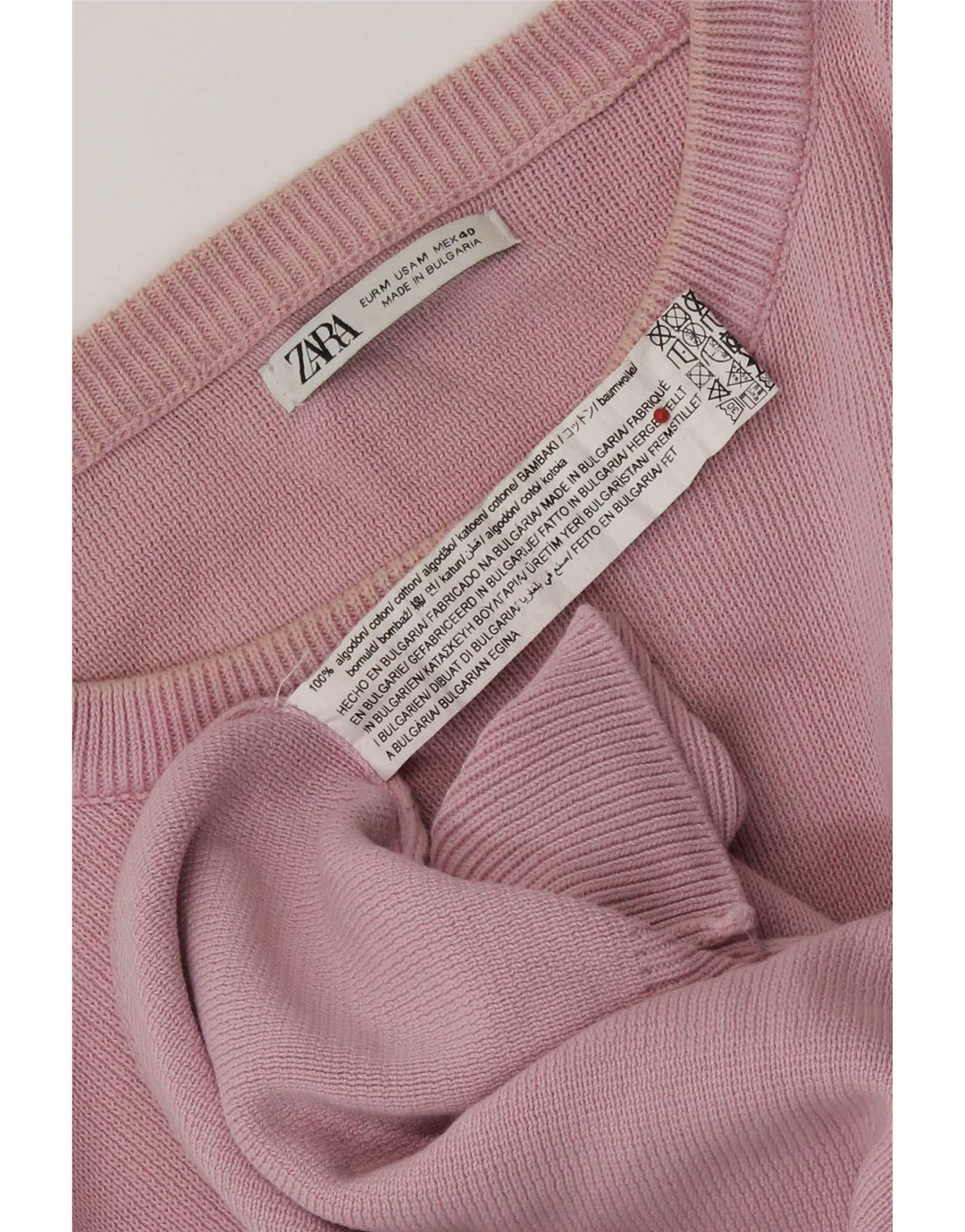 Zara Herre trøjetrøje med rund hals Medium Pink Bomuld