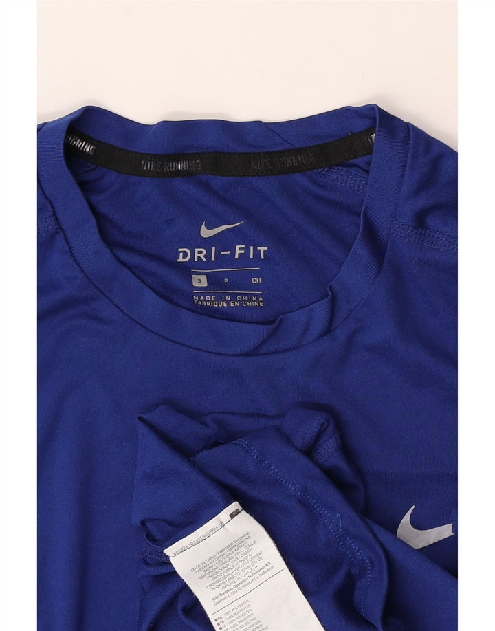 Nike herre Dri Fit T-shirt top lille blå polyester