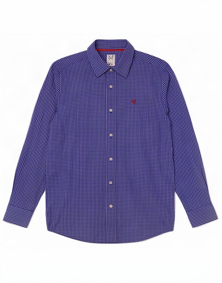 Crew Clothing Herre Classic Fit skjorte Medium Blue Ternet Bomuld