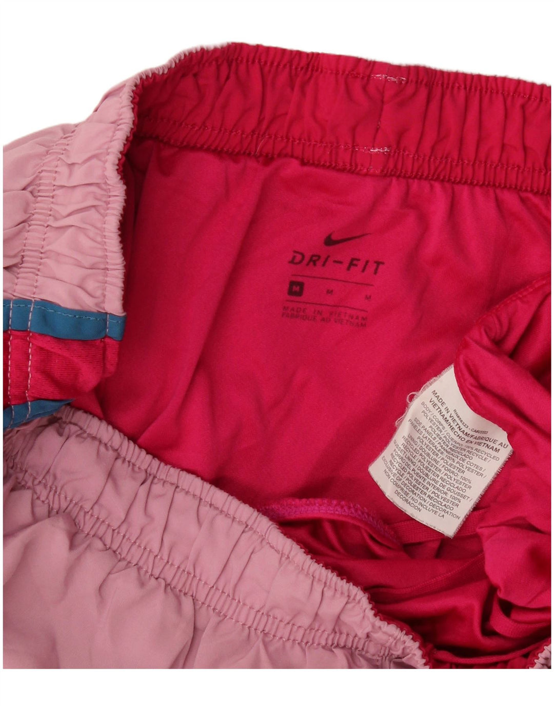 Nike Dame Dri Fit sportsshorts UK 12 Medium Pink Colourblock Polyester