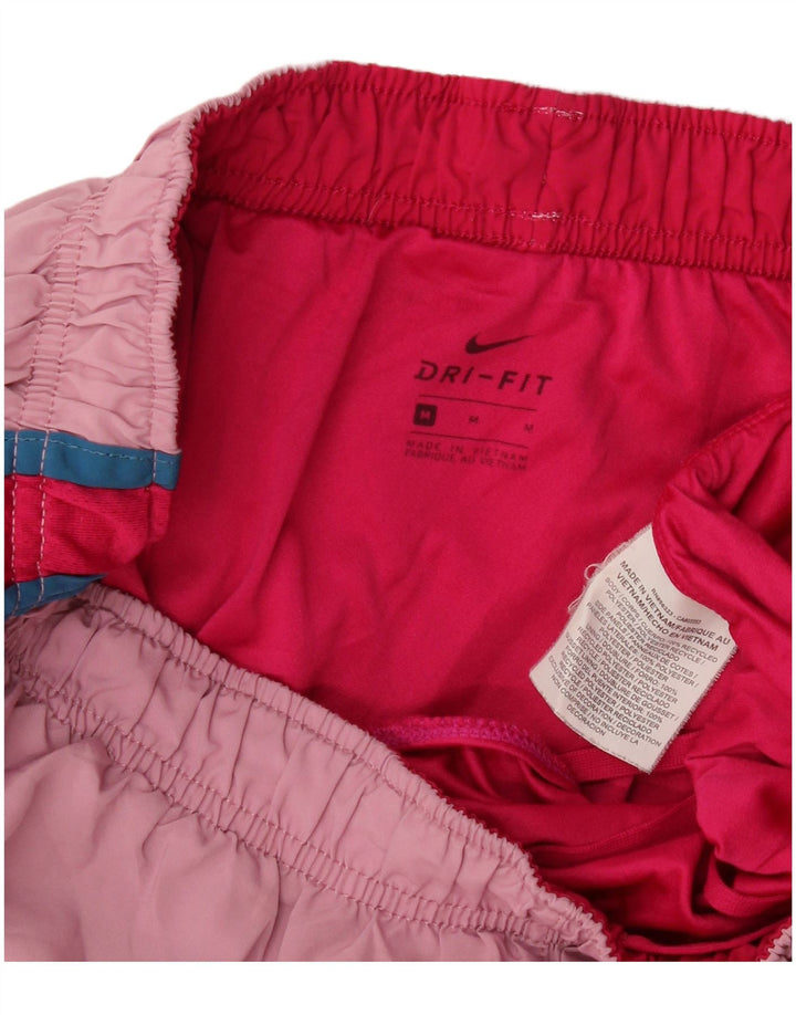Nike Dame Dri Fit sportsshorts UK 12 Medium Pink Colourblock Polyester