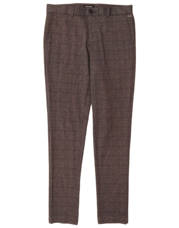 Jack & Jones Herre Slim Chino Bukser W32 L34 Grå Houndstooth Polyester