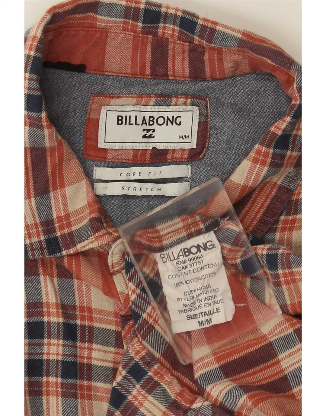 Billabong Herre Core Fit Flanellskjorte Medium rød ternet bomuld