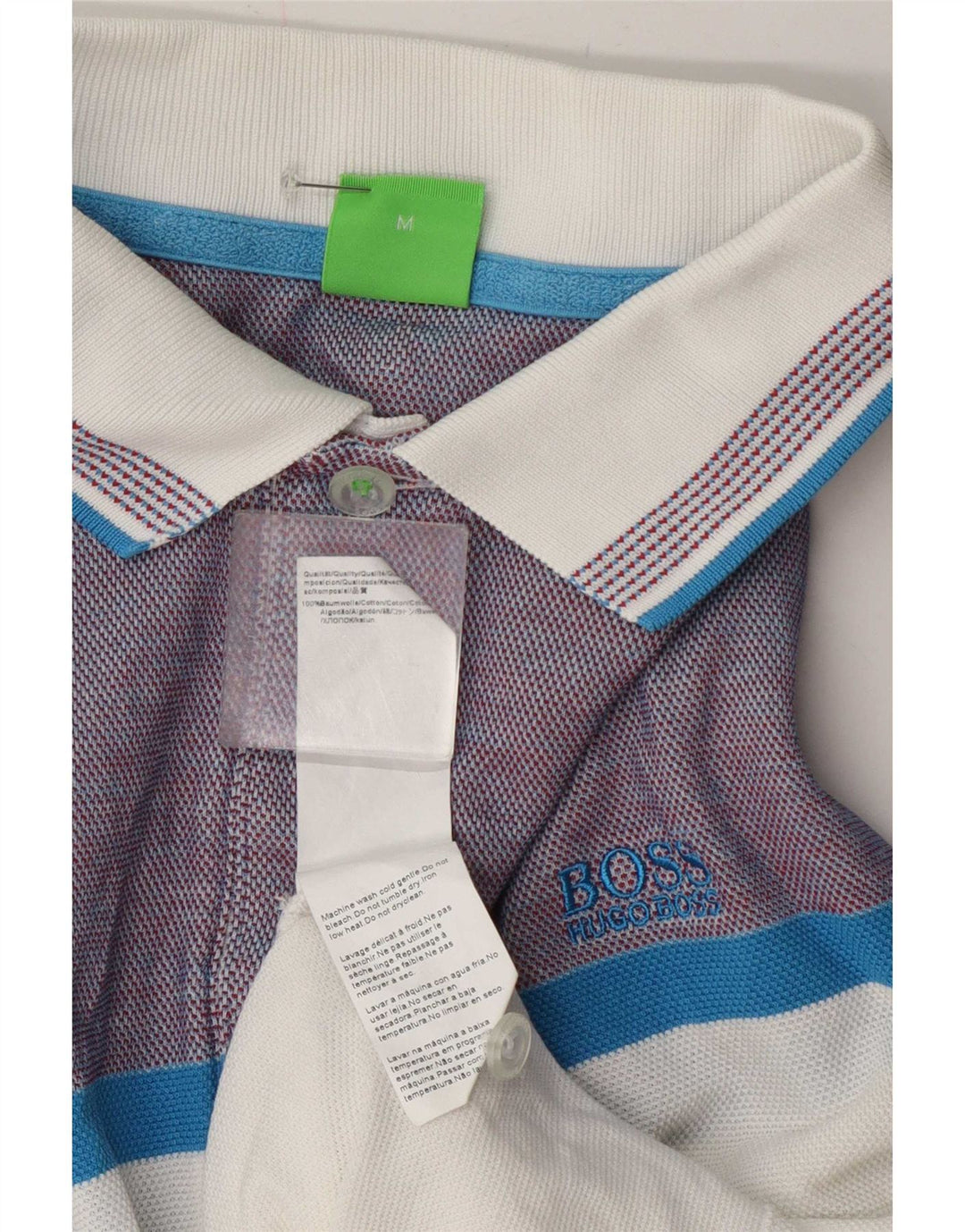 Hugo Boss Poloshirt til mænd Medium White Colourblock Bomuld