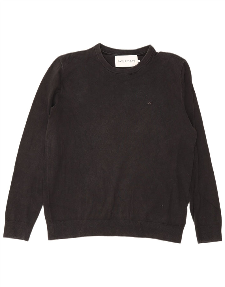Calvin Klein Jeans Herre Sweatshirt Jumper Stor Sort Bomuld