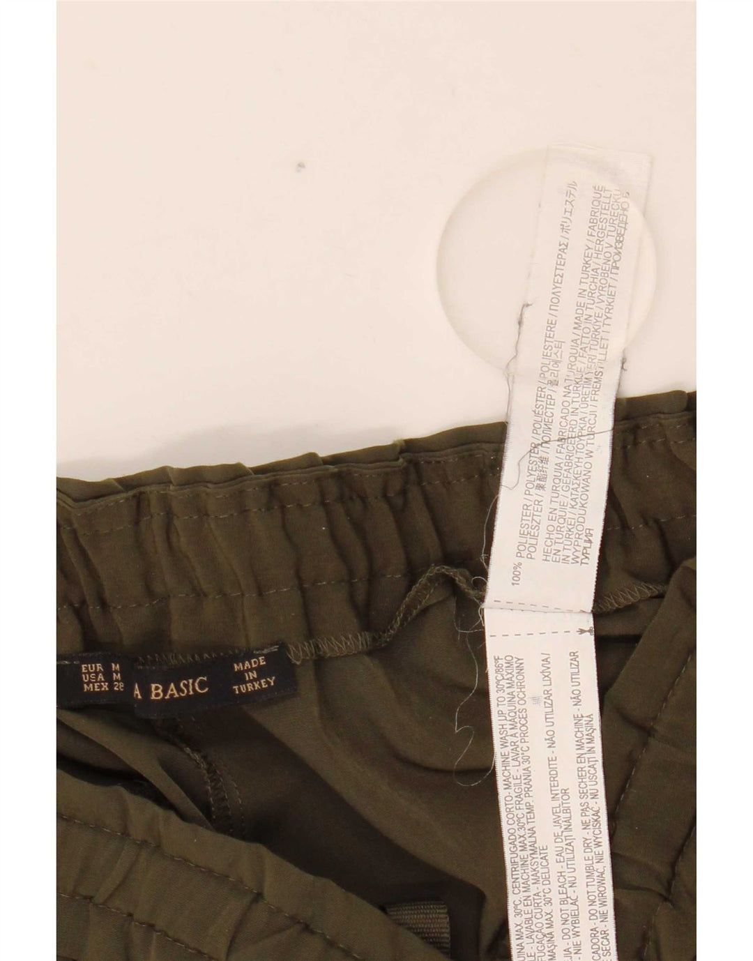 Zara Dame tilspidsede Casual Bukser Medium W28 L27 Khaki Polyester