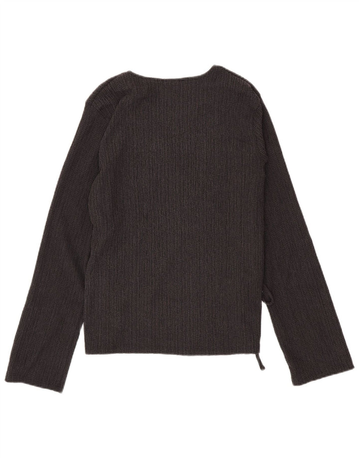 Zara Dametop Langærmet UK 10 Lille Sort Polyester