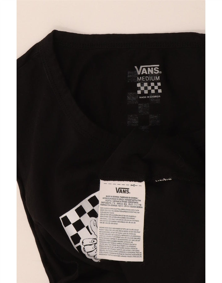 Vans Dame Crop Grafisk Vest Top UK 12 Medium Sort Bomuld
